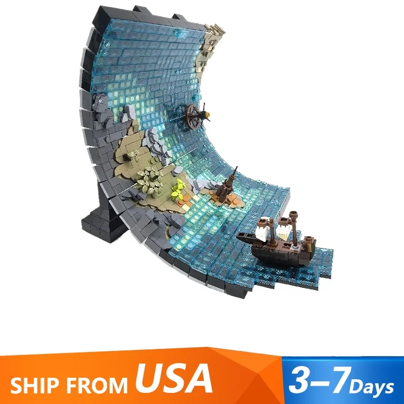 1234 قطعة جزيرة بنة المتداول كتلة عدة القرون الوسطى المتداول سطح البحر وحدات بنة التجمع أطقم منمذجة هدية عيد الميلاد