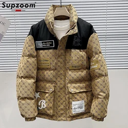 Supzoom 2022 New Arrival Top Fashion Autumn And Winter Large Patchwork Embroidery Letters Warm Coat Casual Down Jacket Men