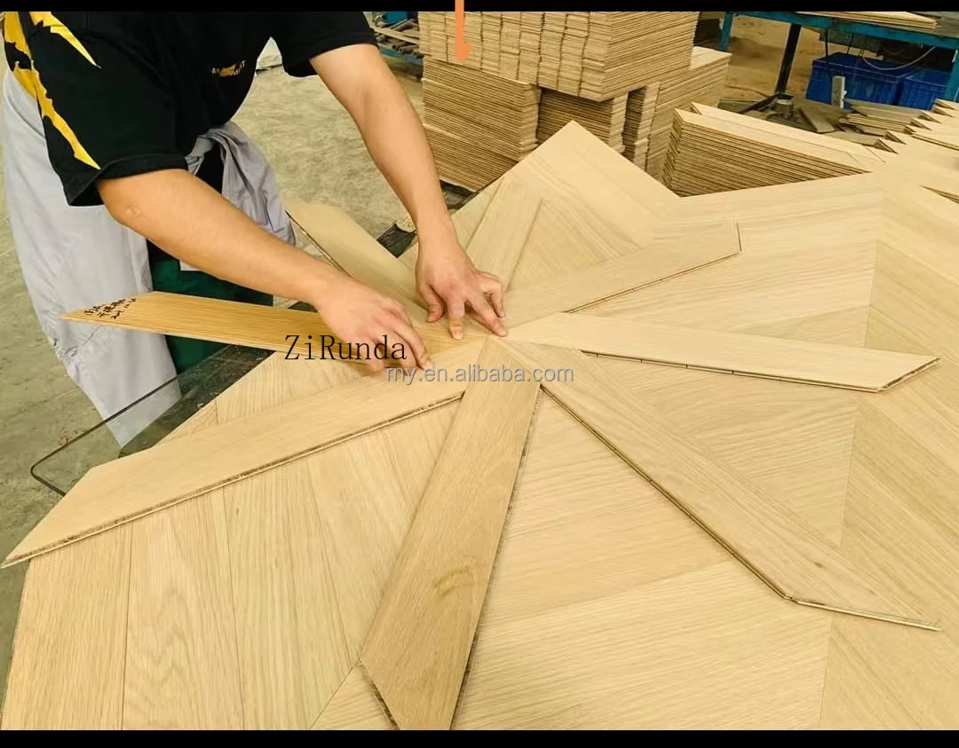 Versión personalizada l suelo de parquet en espiga de grado CD envejecido de color activo de roble europeo