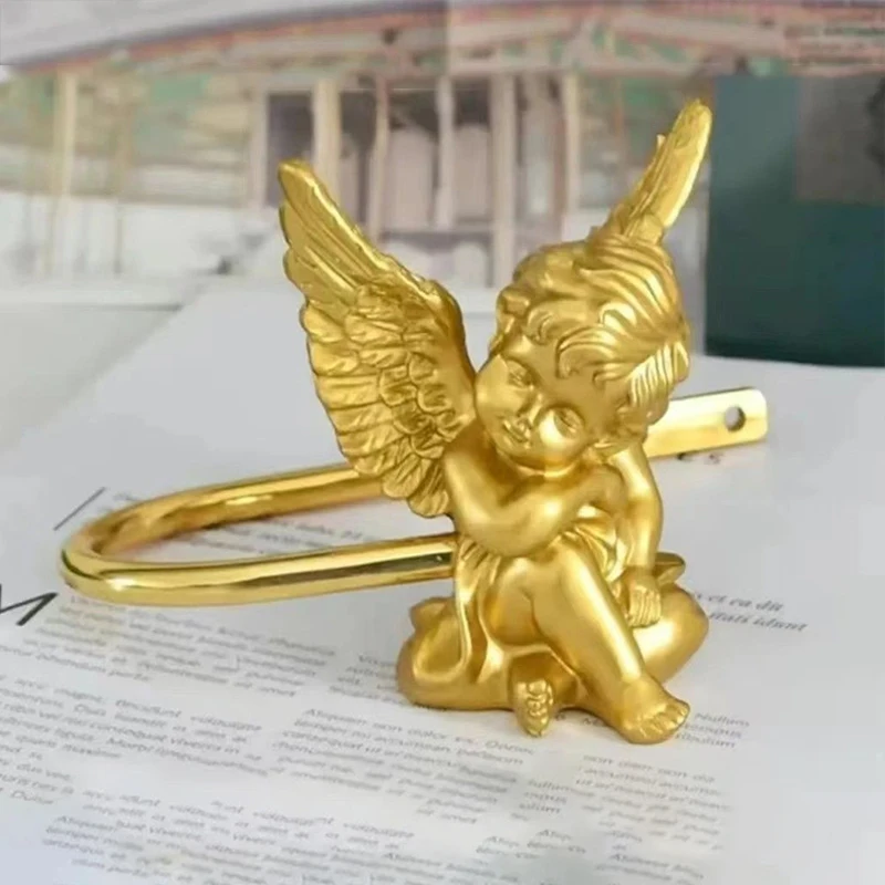 A pair of angel curtain hooks, golden U-shaped hooks, curtain hooks, curtain rods