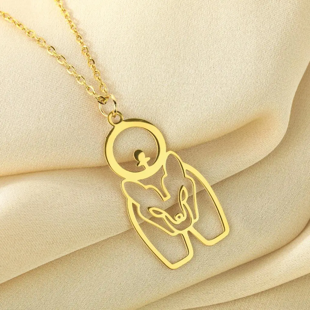 Todorova Stainless Steel Egypt Thoth Pendant God of The Moon Necklace For Femme Minimalist Egyptian Jewelry Christmas Gift