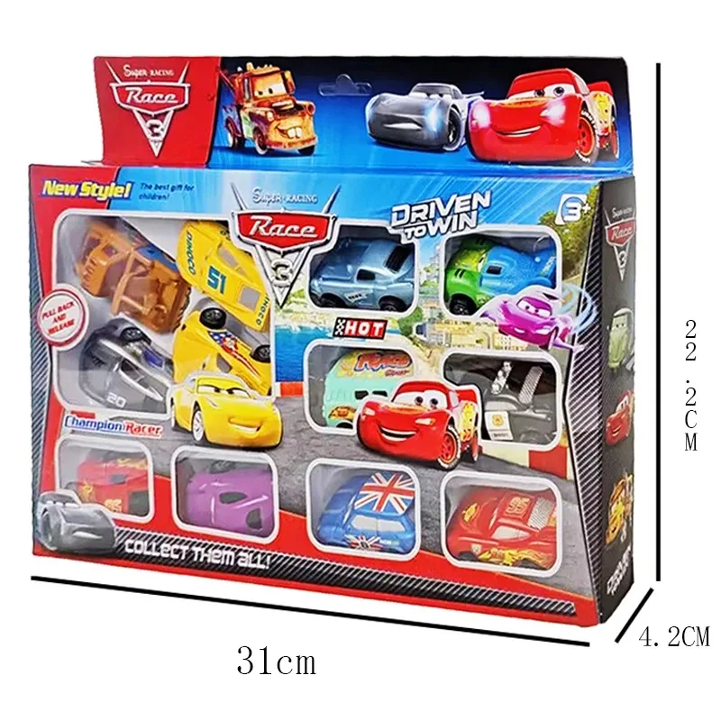 New Disney Pixar Cars 3 Rebound Cars 12 Piece Series Lightning McQueen Jackson Storm Plastic Car Model Toy Boutique Gift Box # ﻿