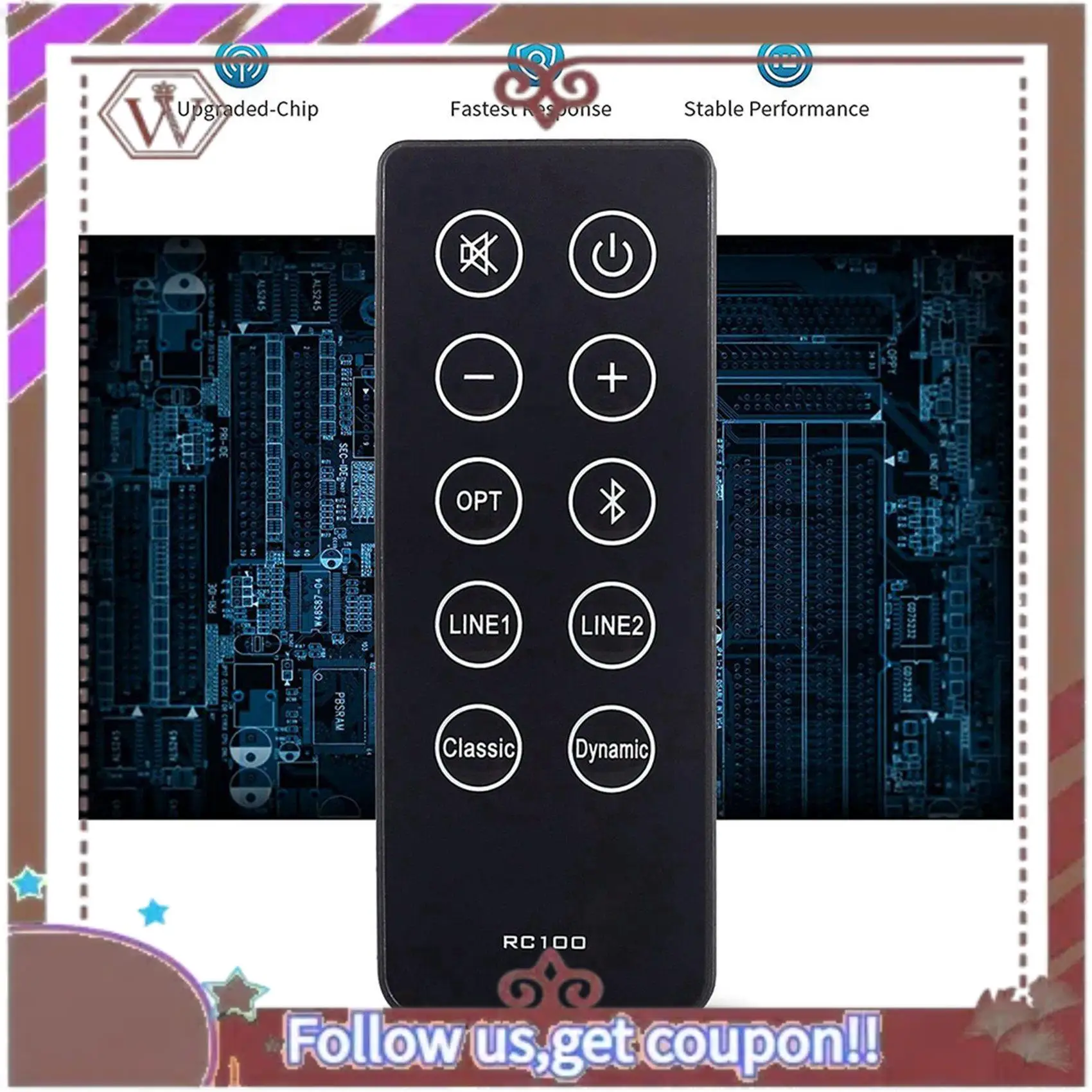 ABBG-3X Replace RC10D RC100 Remote Control For Edifier R2000DB Soundbar Powered Bluetooth Bookshelf Speakers