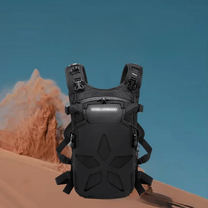 حقيبة ظهر للدراجات النارية والمغامرات في الهواء الطلق ، قماش أكسفورد مضاد للماء ، سعة كبيرة ، شريط عاكس ، حقيبة فارس ، تصميم مجوف خمس نجوم #3