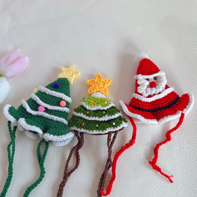 คริสต์มาสสัตว์เลี้ยงแมวหมวกสุนัขลูกสุนัขขนาดเล็ก Xmas Holiday เครื่องแต่งกายเครื่องประดับคอสเพลย์เสื้อผ้า Props หมวก Christmas Party Pet Supplies