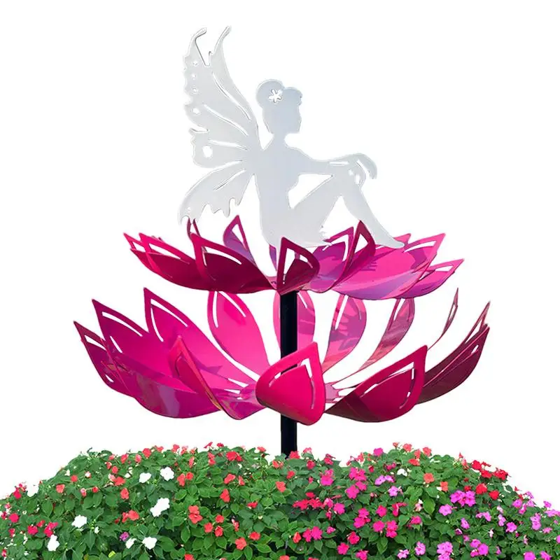 Wind Mills Outdoor Elf Fairy Yard Wind Spinners Garden Decoration Versatile Garden Art Ornament Metal Outdoor Windmill for Home