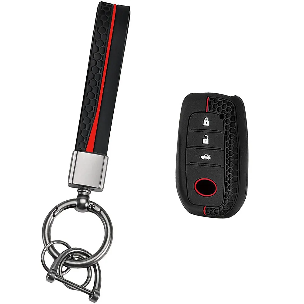 Silicone Car Key Fob Cover For Toyota Corolla Yaris Prius Hilux Land Cruiser LC200 LC250 LC300