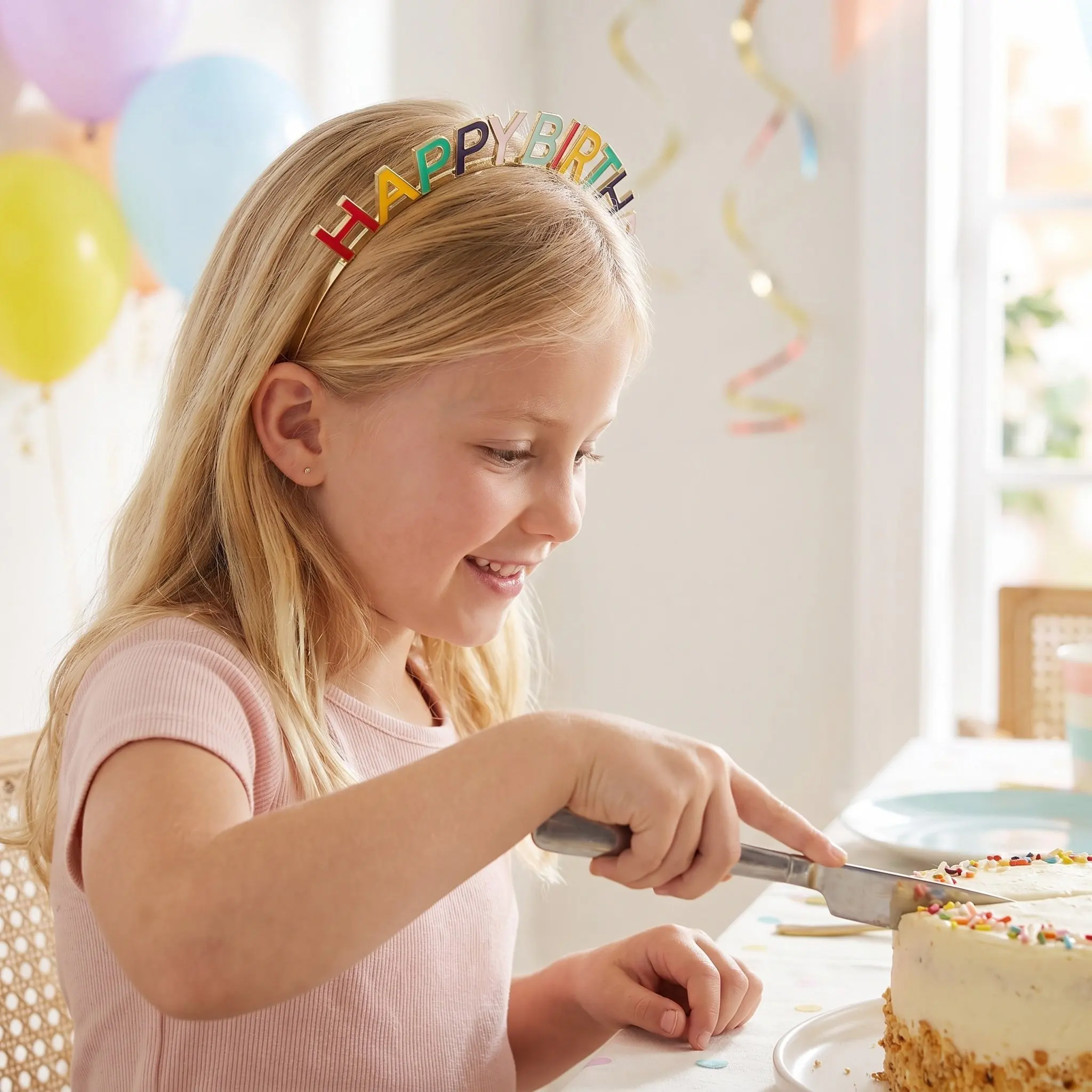 Happy Birthday Headband Colorful Letters Lightweight Flexible Party Hairband for Women Teens Birthday Celebration Photo
