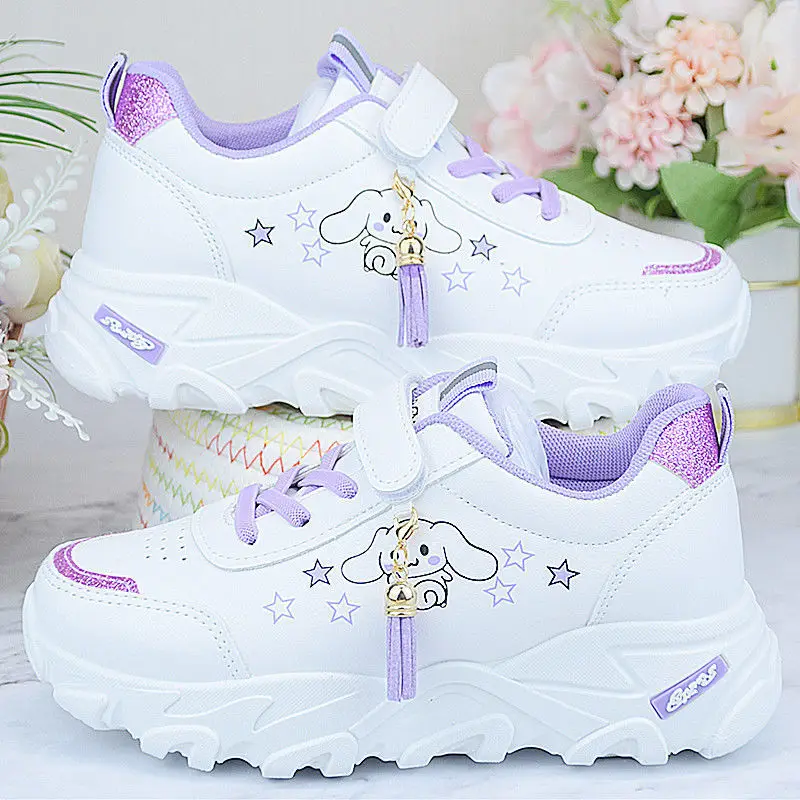 New Sanrio Sneakers Kawaii Cinnamoroll Cartoon Children Outdoor Casual Shoes Student Running Shoes Girls Birthday Gifts