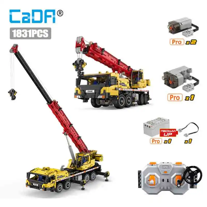 

Cada City Remote Control Engineering Vehicle Truck Crane Building Blocks MOC RC Car Bricks DIY Toys For Children Gifts