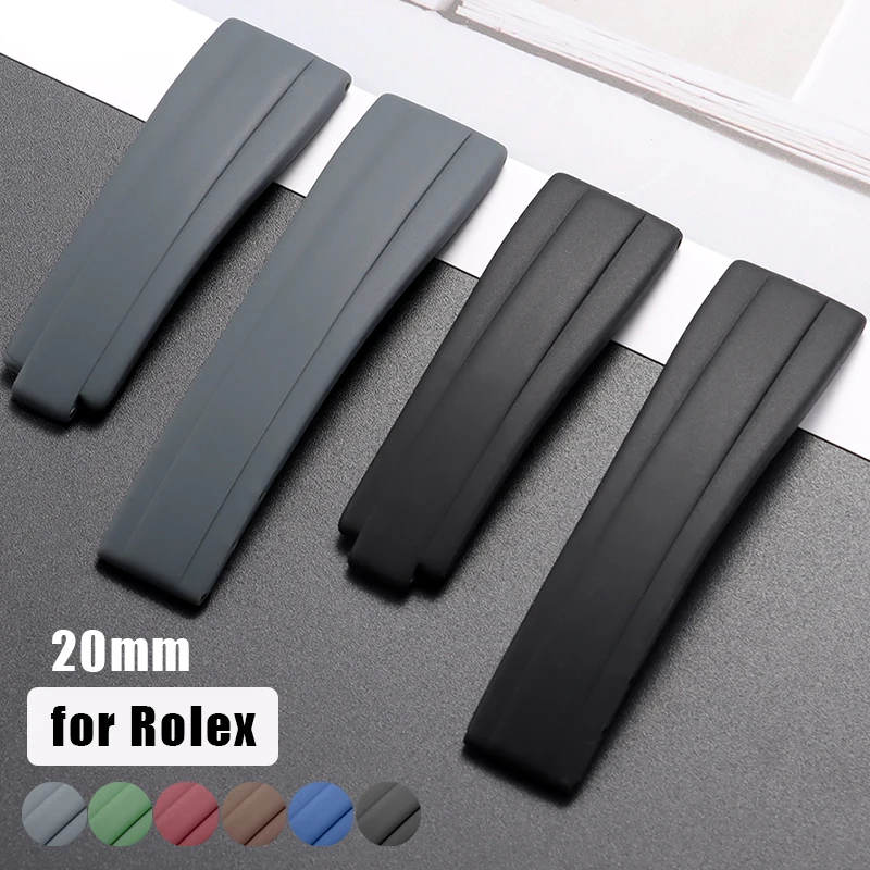Silicone Strap for Rolex 20mm Soft Rubber Watch Band for Water Ghost Universal Bracelet Sport Waterproof Wristband Accessories