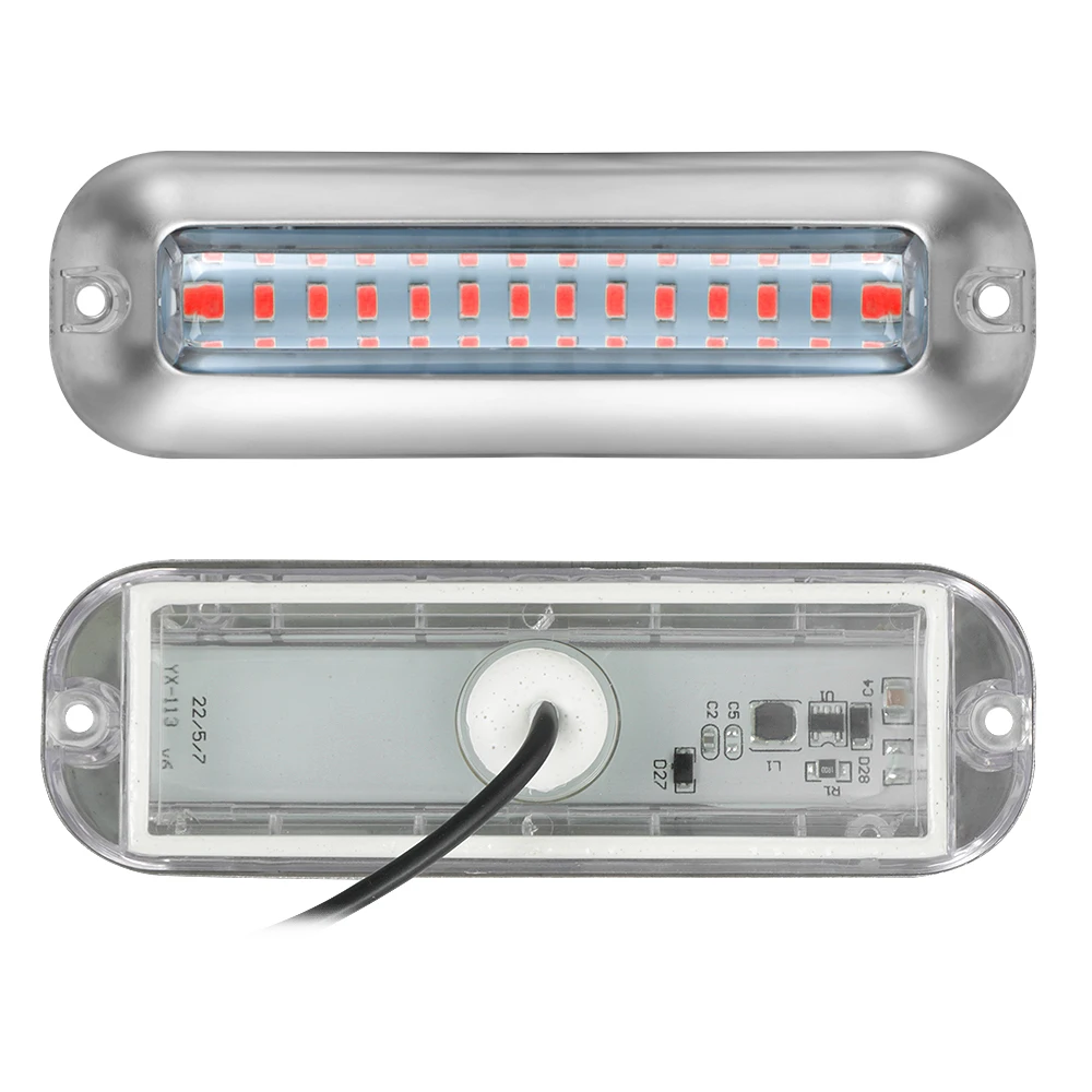 Barca luce di poppa barca marina pontone subacqueo lampada di poppa impermeabile 50W 42 leds universale blu/bianco/rosso acciaio inossidabile