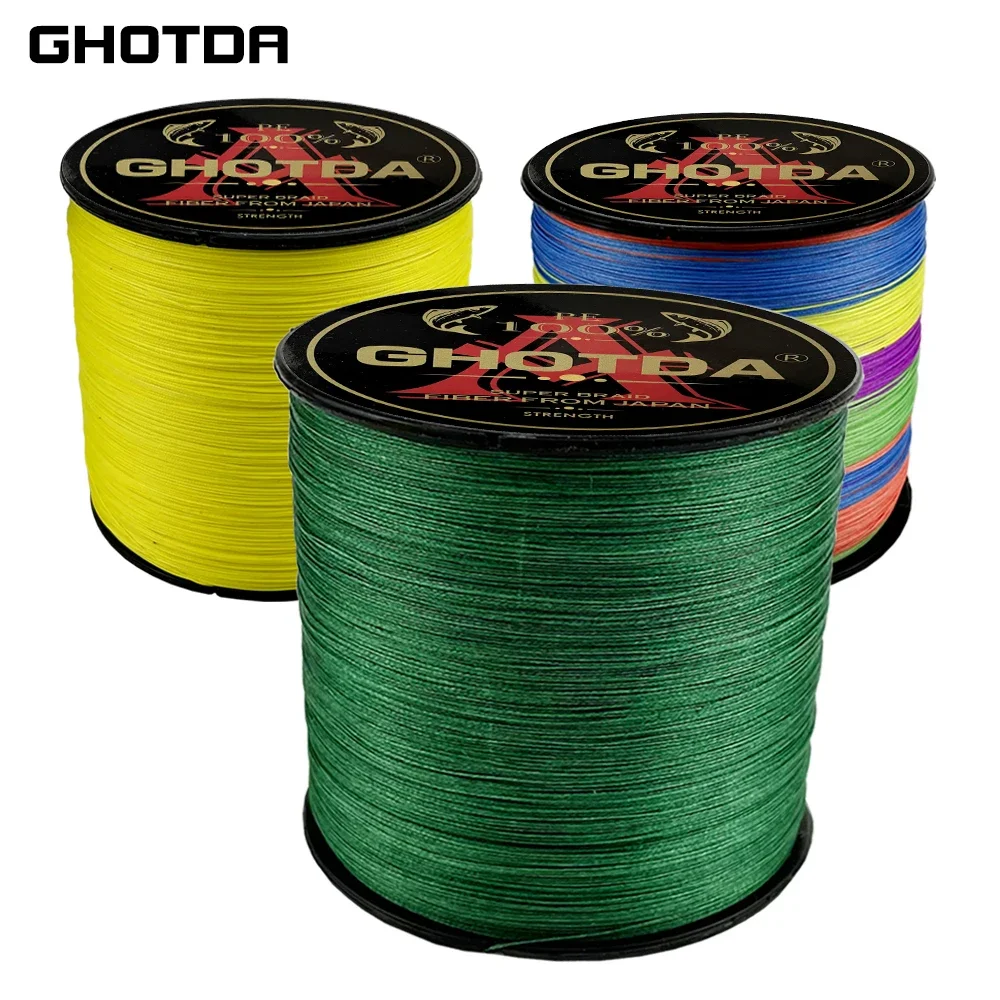 GHOTDA 9/12 Strands Super Strong 1000M 500M PE Braided Fishing Line Multifilament Saltwater Fishing Wire 20-135lb