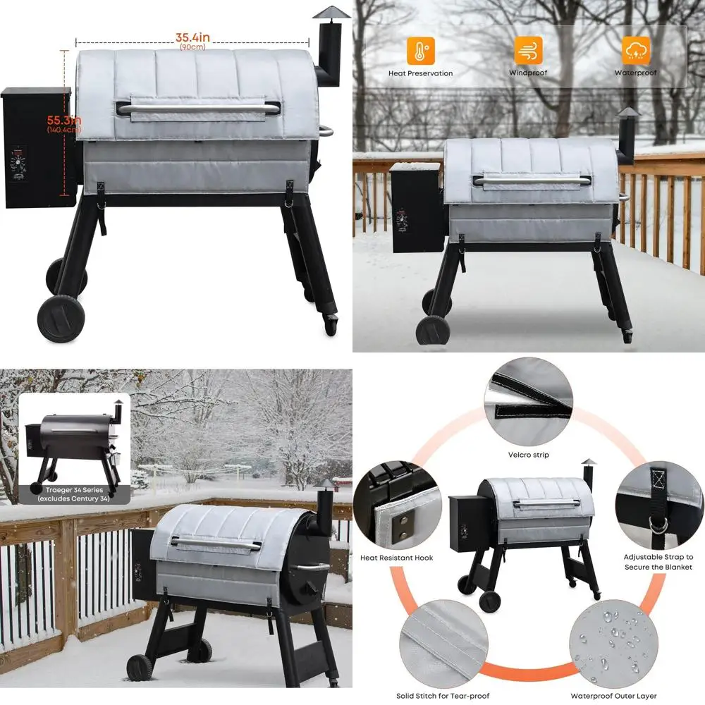 

Temperature Control Insulation Cover for Traeger 34 & Texas Grills: Save Fuel and Pellets