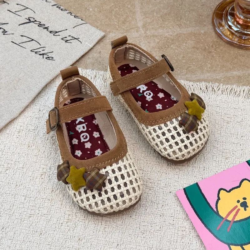 Baby Flache Schuhe Süße Sternchen-Kleinkinderschuhe Geflochtene Runde Zehenpartie 2026 Brandneue Mädchen-Freizeitschuhe Weiche Sohle Rutschfest – Detail 6
