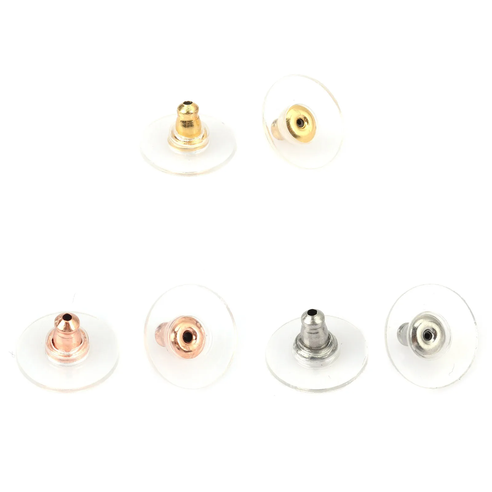 

20PCs 304 Stainless Steel Ear Nuts Post Stopper Earring Findings Round Gold/Silver Color For Earring Jewelry Making 11mm Dia.