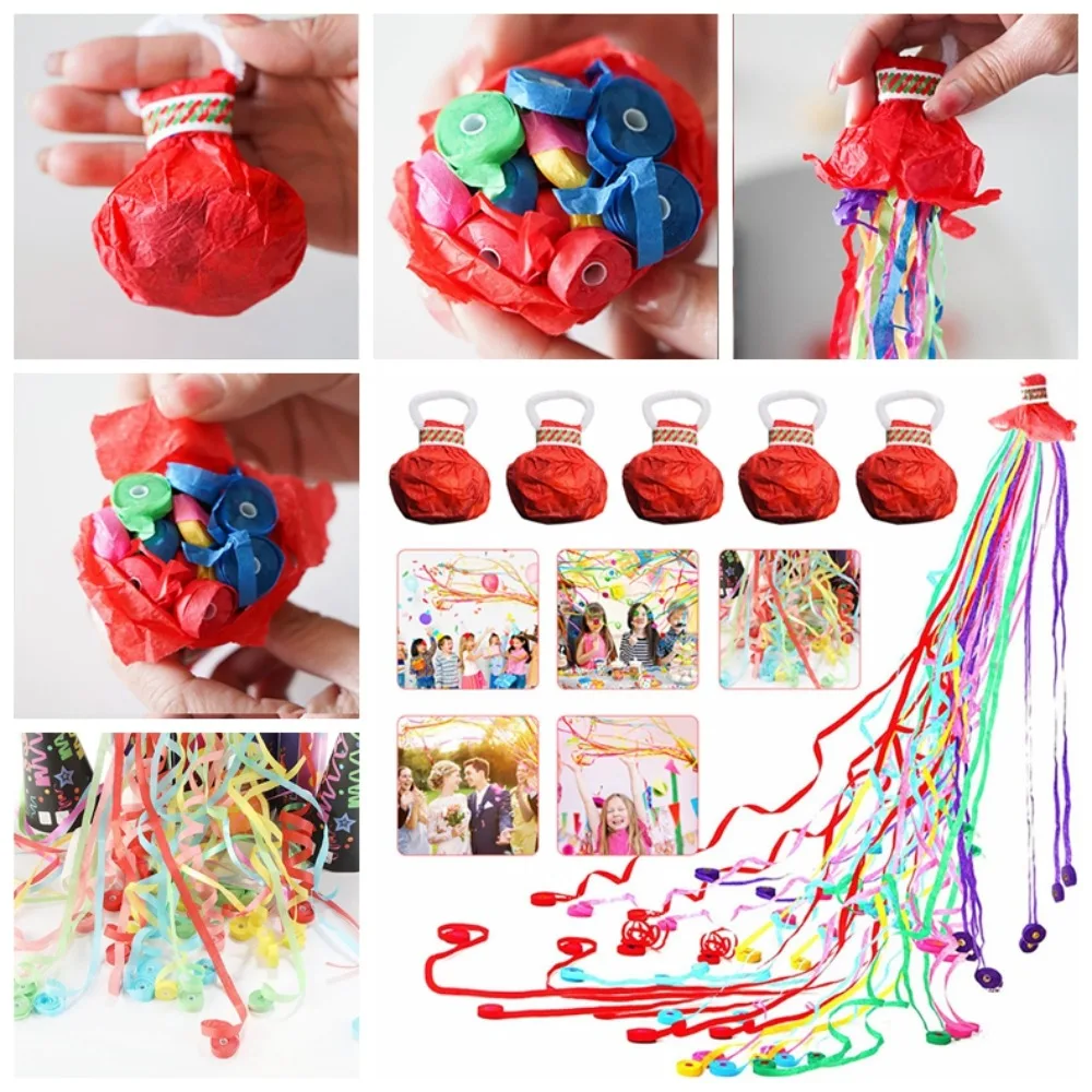 Confetti Hand Throw Ribbon Props Paper Atmosphere Props Paper Cracker Poppers Random Color Streamers