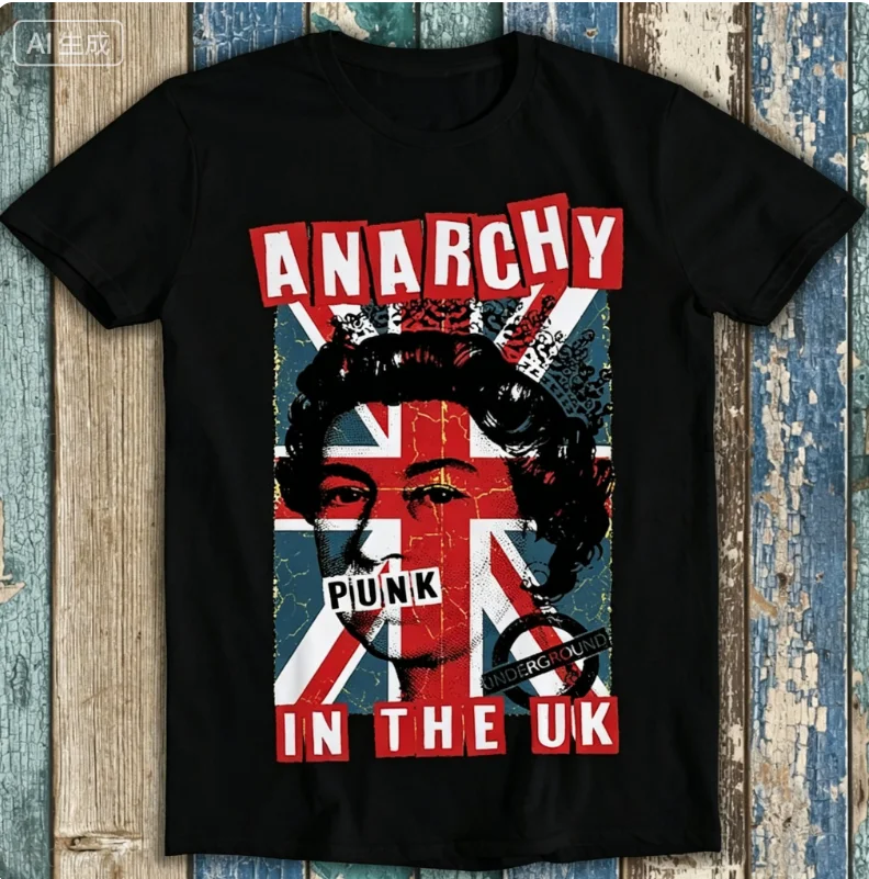 Anarchy in The UK Punk Music Rock Best Seller Funny Meme Top Gift Tee T Shirt Breathable Camisetas Nostalgia Retro Tops