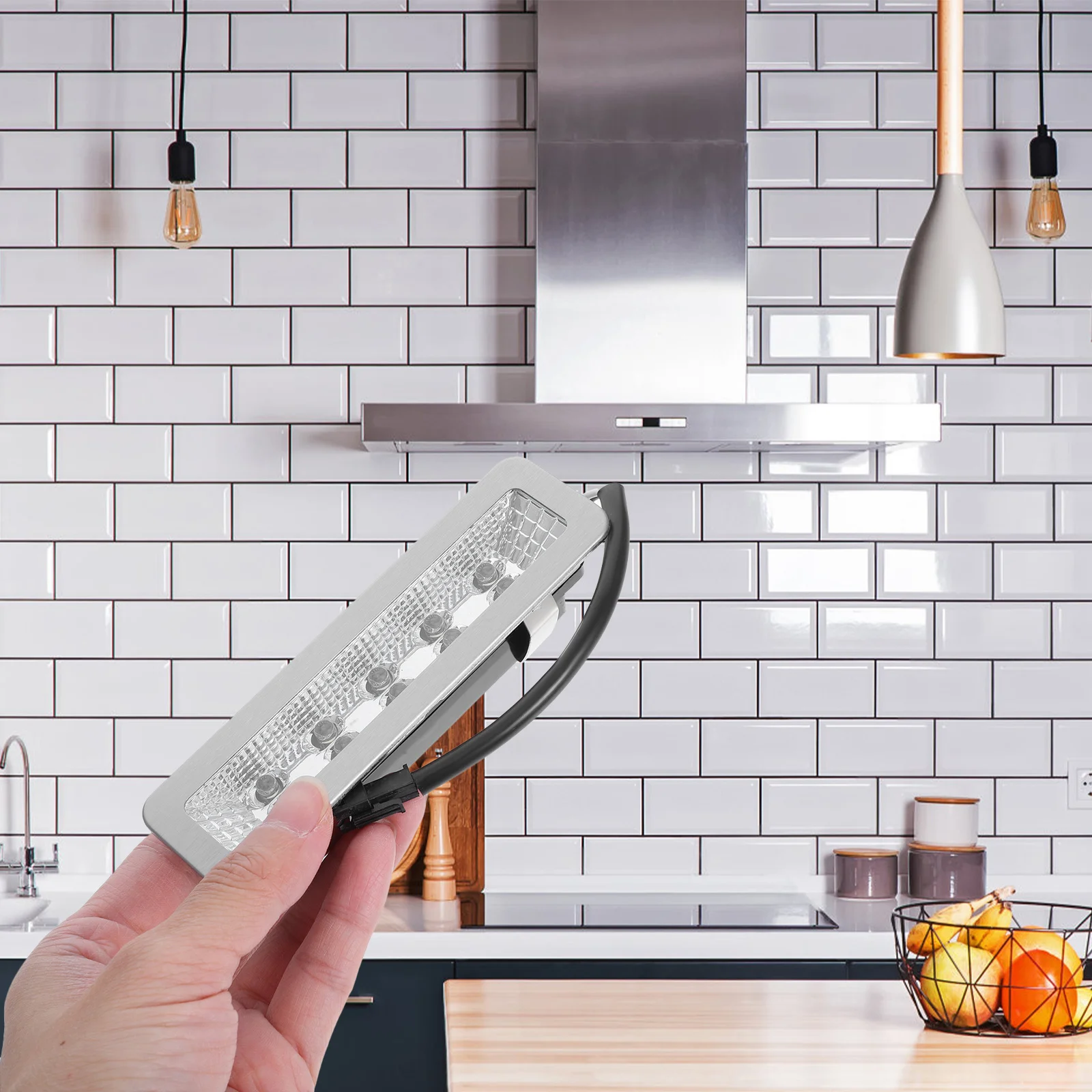 

Range Hood LED Kitchen Replacement Over Stove Light Bulb Silver Shooting Smoke Proof Cooker Lamp Exhaust Fan Light