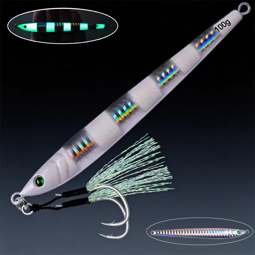 Cast Metal Jig Fishing Lure 5PC 60-100g Fishing Hard Artificial Bionics Bait For Tuna Bass Saltwater Slow Jigging Fishing Tackle — zdjęcie 7