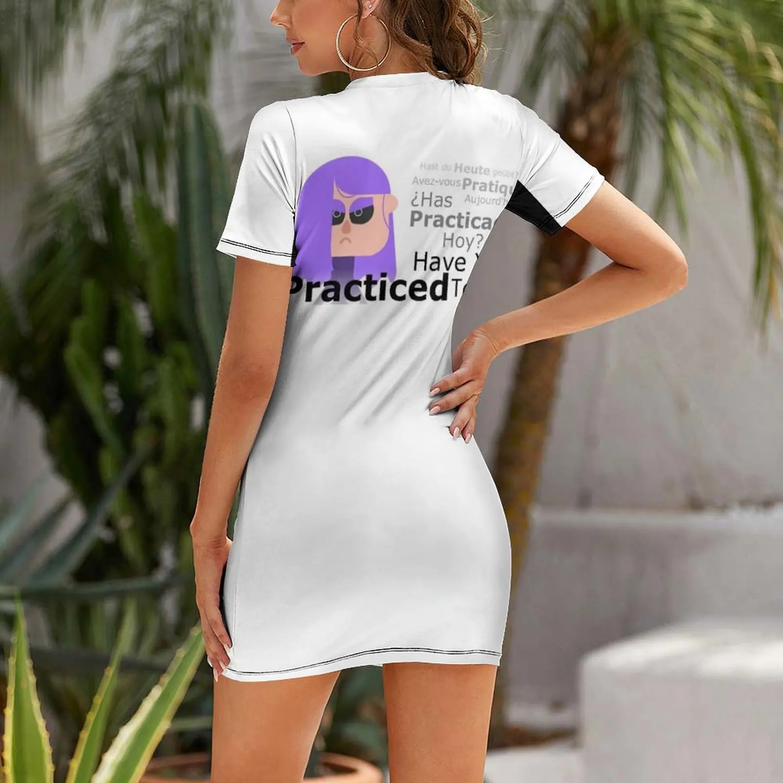 Lily Needs You to Practice (Black Text) Short Sleeved Dress dresses for womens womans clothing summer dress women 2025