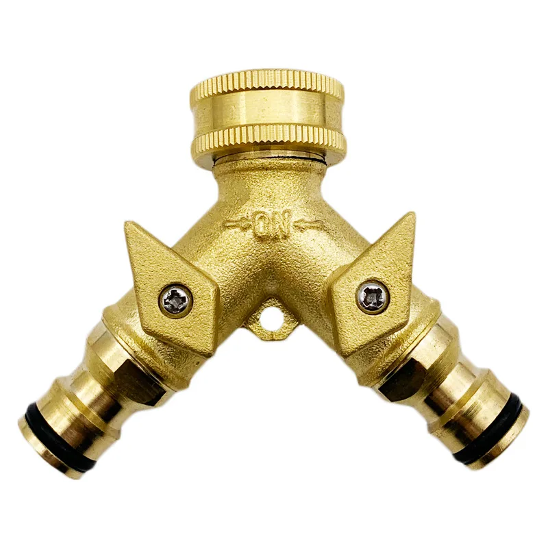 

3/4 Water Dispenser Nipple Ball Valve Garden Joint Tee Adapter Brass Y-shaped Hose Distributor