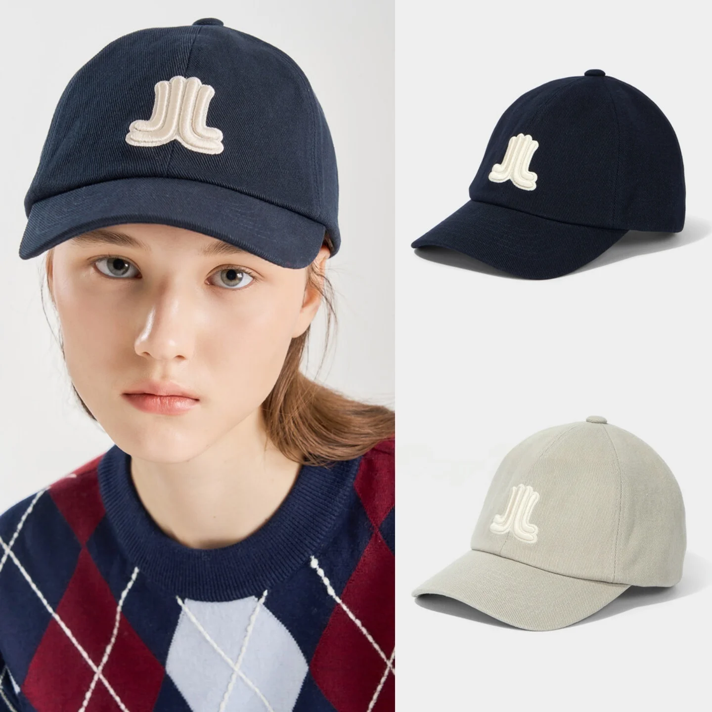 韓国スタイルの純綿野球帽刺繍文字スポーツ帽子春夏カジュアル多用途日焼け止めキャップ