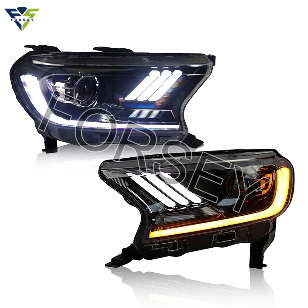 Led auto car lights for F-ord Ranger headlight 2015-2020 mustang style headlamp