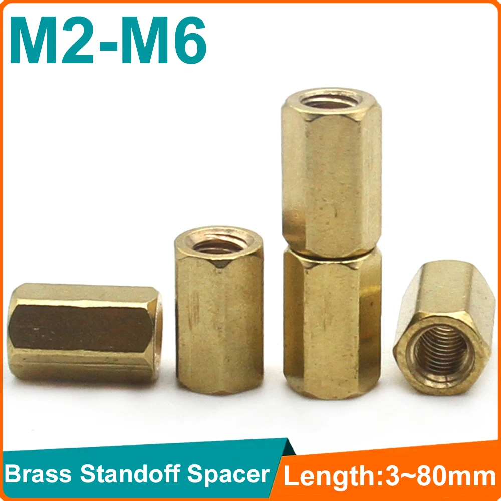 

5-20pcs Brass Standoff Spacer M2 M2.5 M3 M4 M5 M6 Hex Female to Female Hexagonal Stud Spacer Hollow Pillars