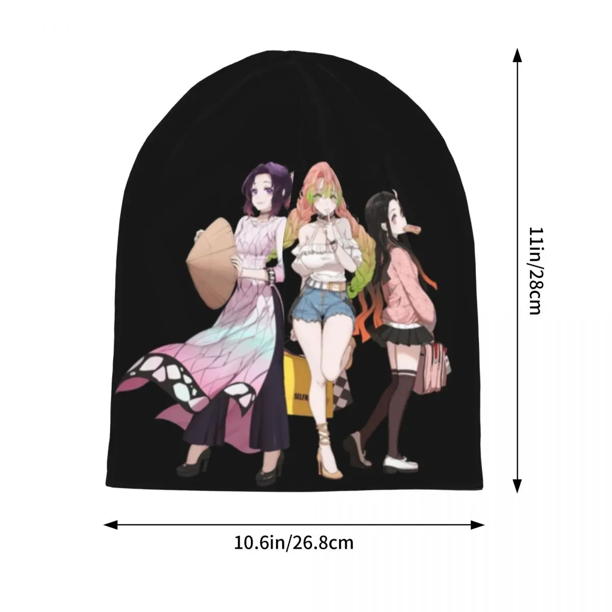 슬레이어 렌더 애니메이션 데몬 슬레이어 스컬리 비니 모자 따뜻한 가을 겨울 야외 모자 니트 보닛 캡 유니섹스 성인용