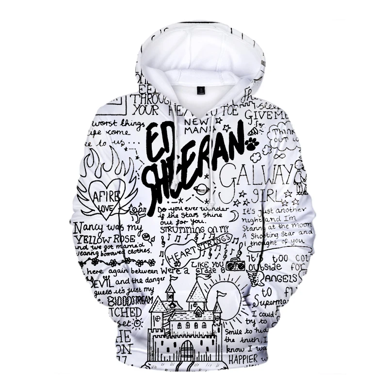 

Sheeran Men's and Women's Hooded Sweatshirt, 3D Printed Sweater Ed Harajuku, Large, 3D Hip Hop Style, 2022