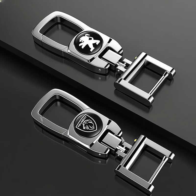 Car Anti-Lost Metal Keychain 3D Styling Badges Key Ring For Peugeot 206 307 308 3008 207 208 407 408 4008 508 2008 301 205 5008