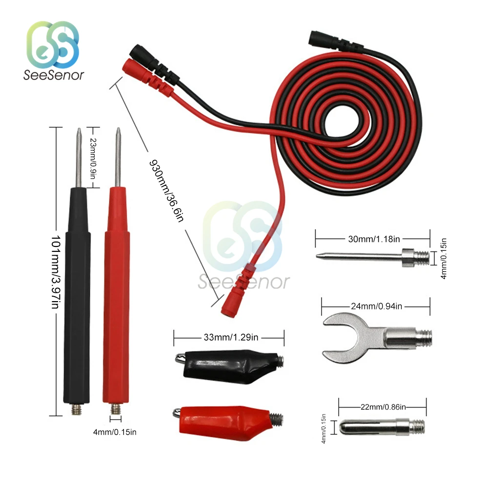 16pcs/set Universal Digital Multimeter Probe Test Leads Multi Meter Needle Tip Tester Lead Probe Wire Pen Cable for Multimeter