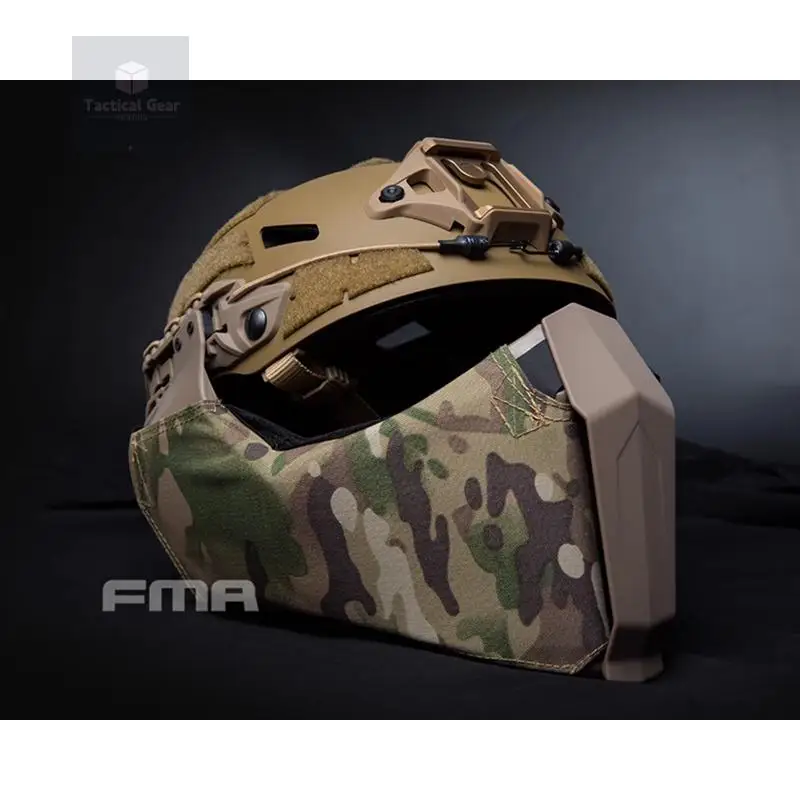 FMA Paintball Airsoft Half Face Mask Protection Helmet Rail Special for Tactical Fast/High Cut Helmet