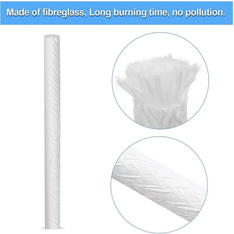 120Pcs Fiberglass Replacement Wicks, Oil Lamps Wicks, Candle Wine Bottles Wicks 0.5 By 9.85 Inch-AT36