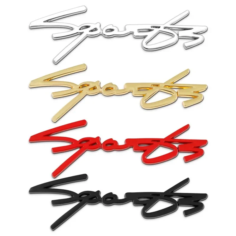 3D Metal Black Silver Gold Logo SPORT Emblem Car Fender Badge Trunk Decal SPORT Stikcer Accessories Car Stickers