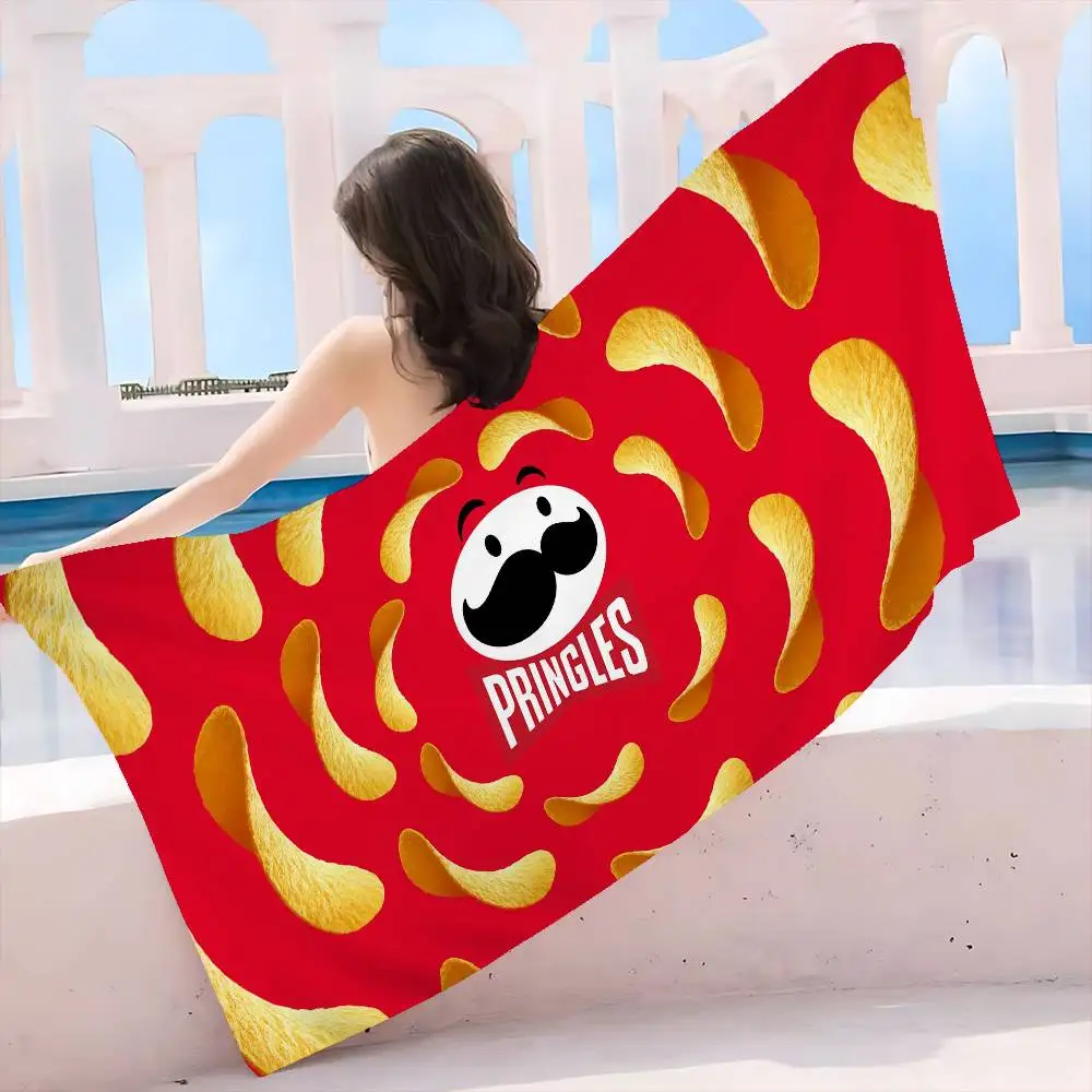 potato chip brands P-Pringles Microfiber Blanket Quick Drying Beach Towels Oversized Printing Super Absorbent Pool Towel Blanket