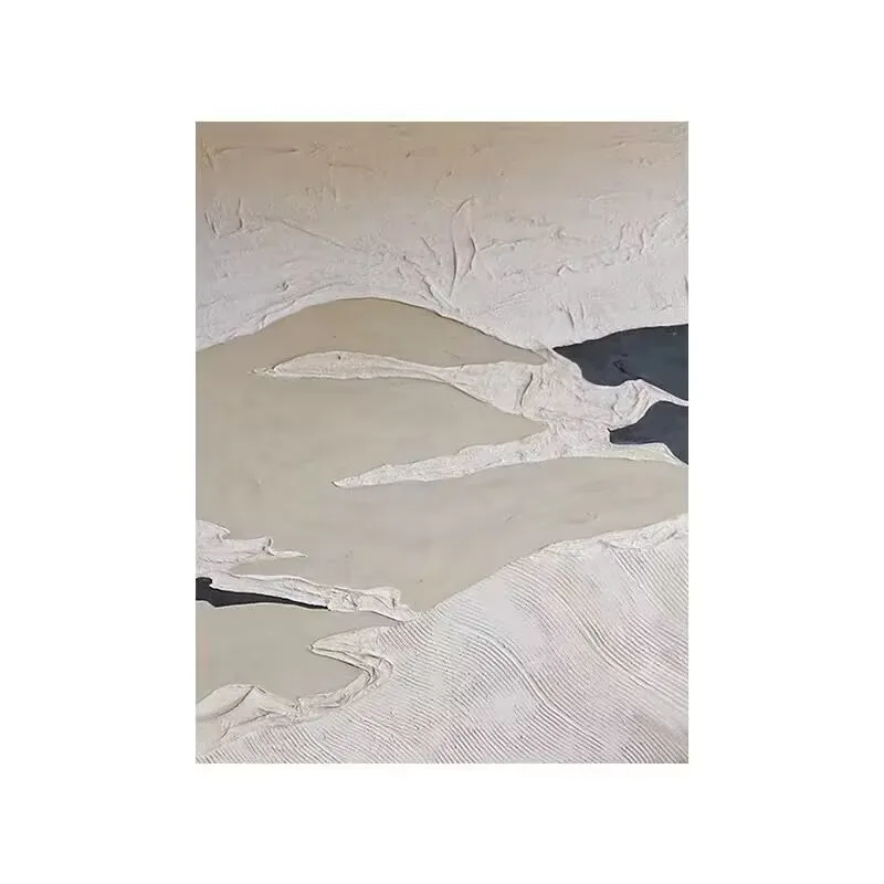 

Cream Style Abstract Black and White Texture Decorative Painting, Handmade Oil Painting on Canvas,Hanging Image for Living Room