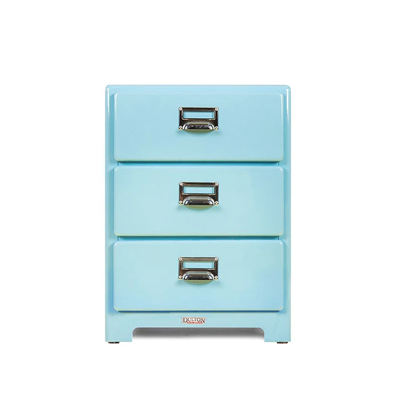 Iron bedside table, three-layer storage cabinet, multifunctional storage cabinet, multi-color small cabinet BR-014