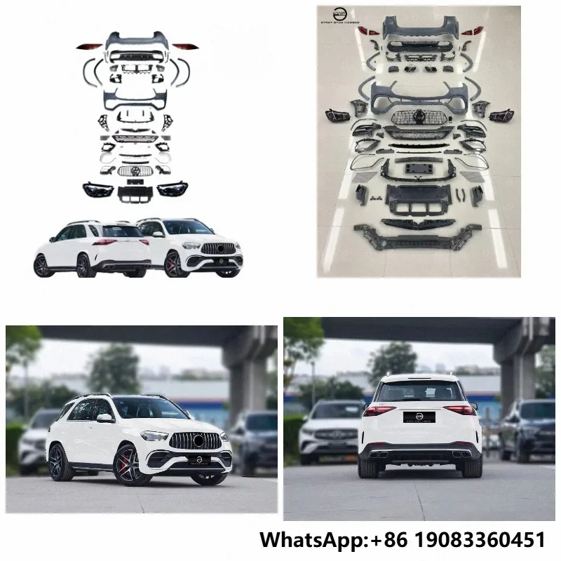 

W167 GLE to GLE63 Old to New Bodykit for 2020+ -Benz W167 GLE Class to 2024 GLE63 Car Bumper Diffuser Headlights