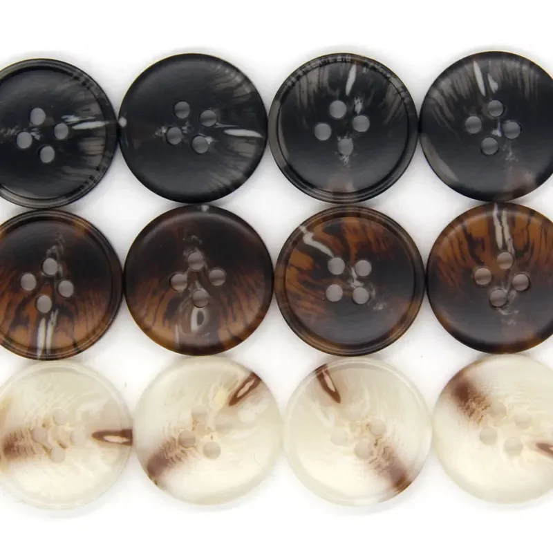 DOTOLLE 15/20mm Men Suit White Brown Horn Resin Buttons For Clothing Coat Jacket Pants Windbreaker Decorative Sewing Accessories