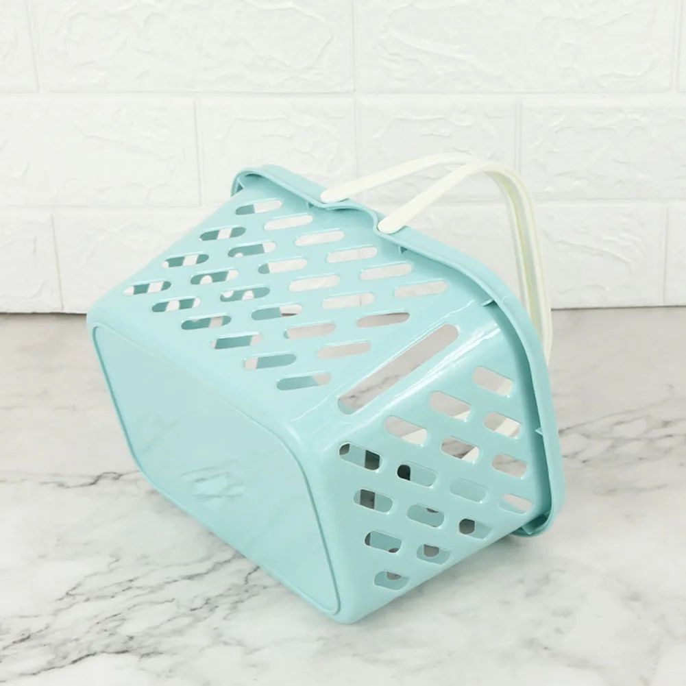 

Plastic Storage Basket Household Hollow Fruit Vegetable Basket Simple Handheld Shower Basket Bathroom Shower Basket