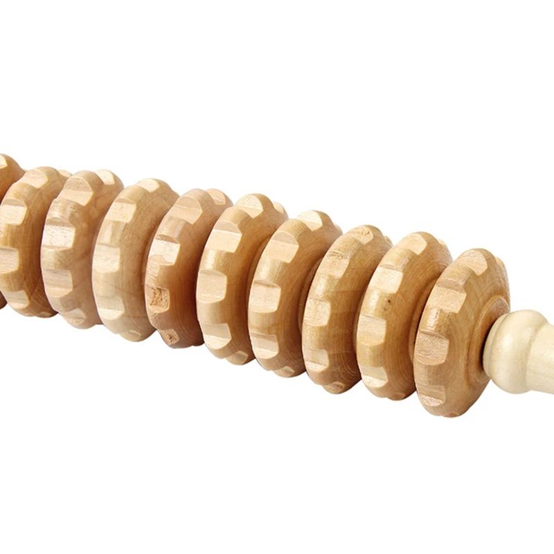 Wooden Roller Stick Massage Gear Drainage Body Shaping Trigger Stick to Reduce Fat Slimming Stick Massager