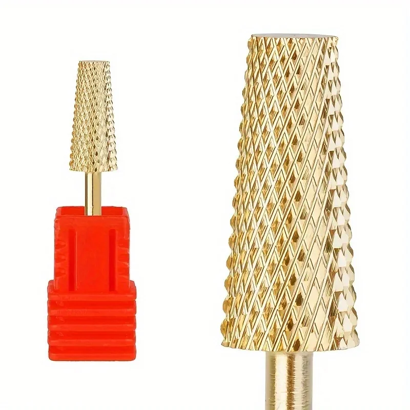 1/2/3Pcs/Box Gold Carbide Clean Nail Drill Bit Tool Rotary File Manicure Pedicure Tools