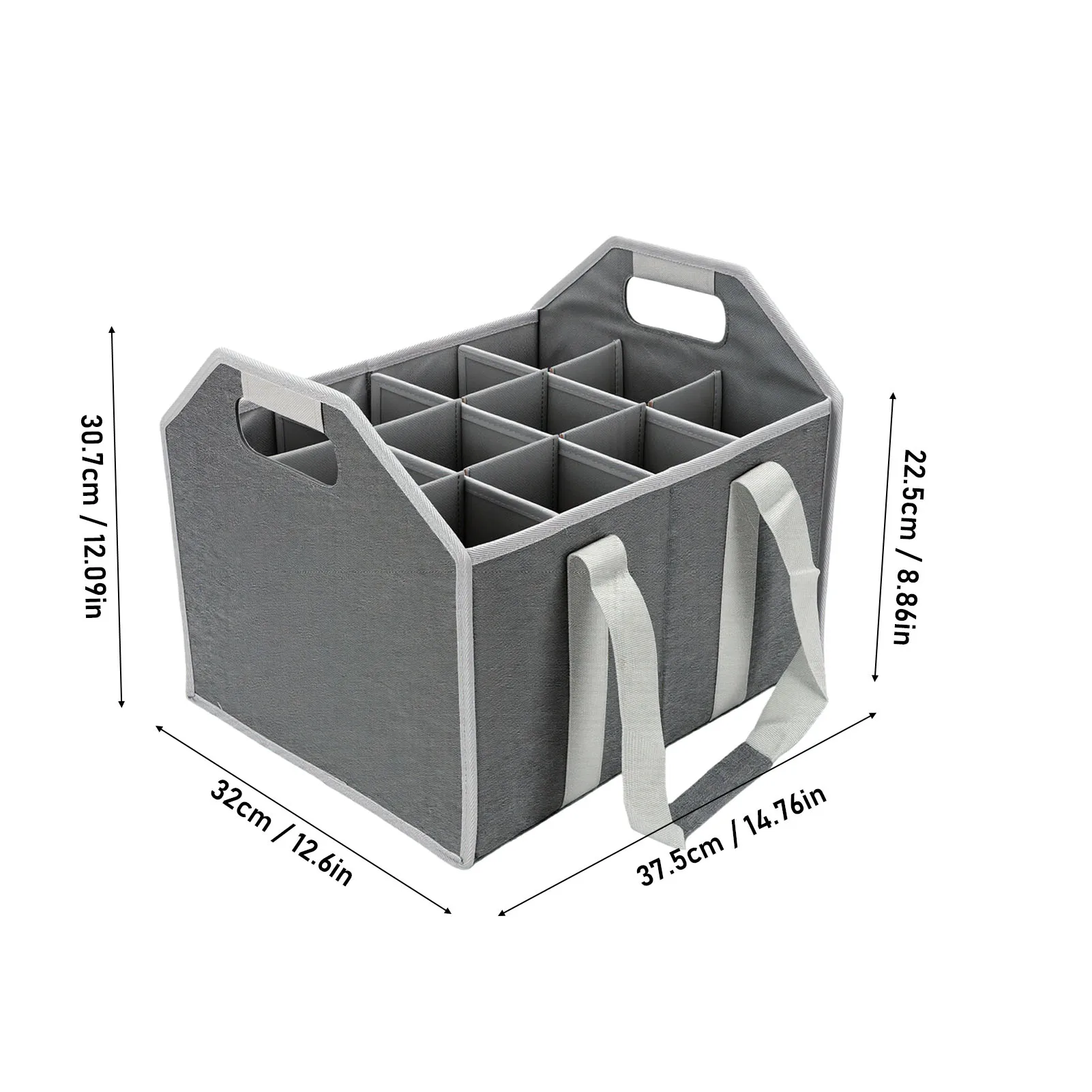Bottle Wine Carrier 12 Bottle Detachable Partition Reusable Portable Gray Wine Carrier Case Wine Carrier Box Bottle Wine Carrier