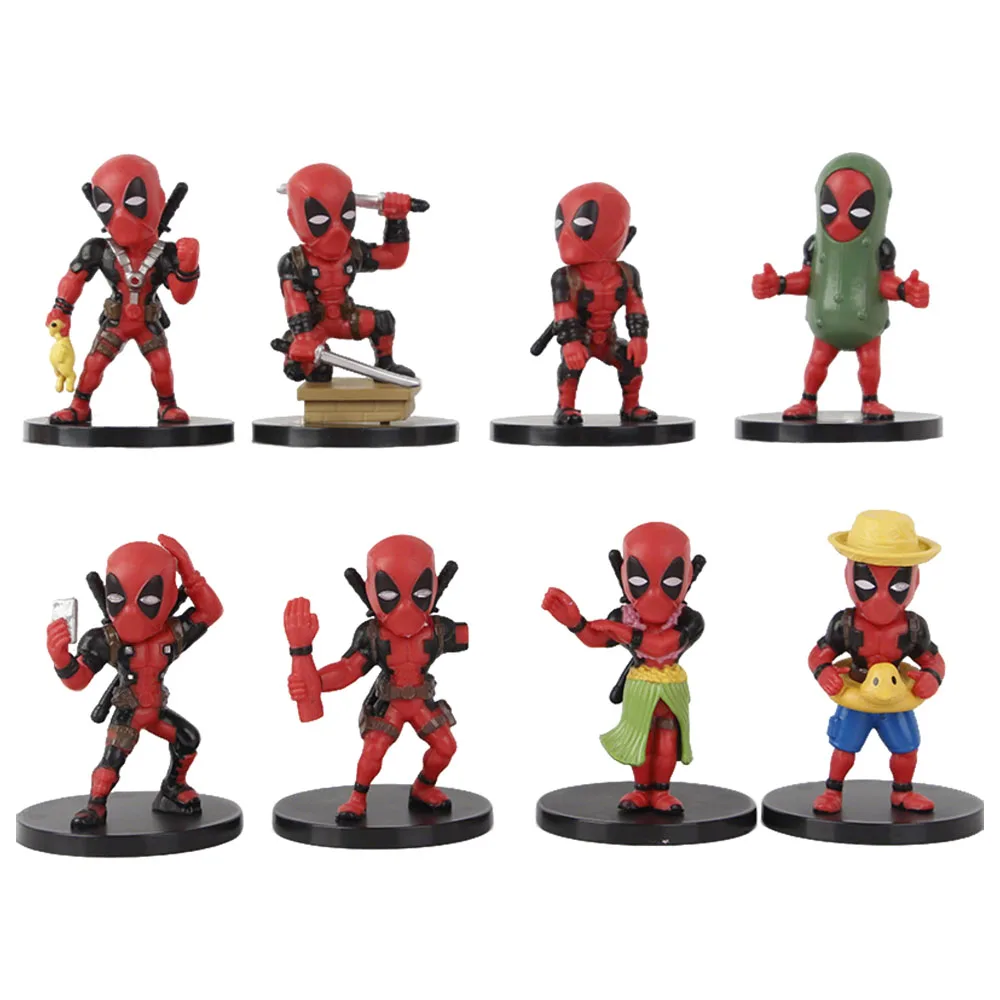 

8pcs/set X-men Deadpool Comical Cartoon Figure Model Cute Doll Action Figure Toys