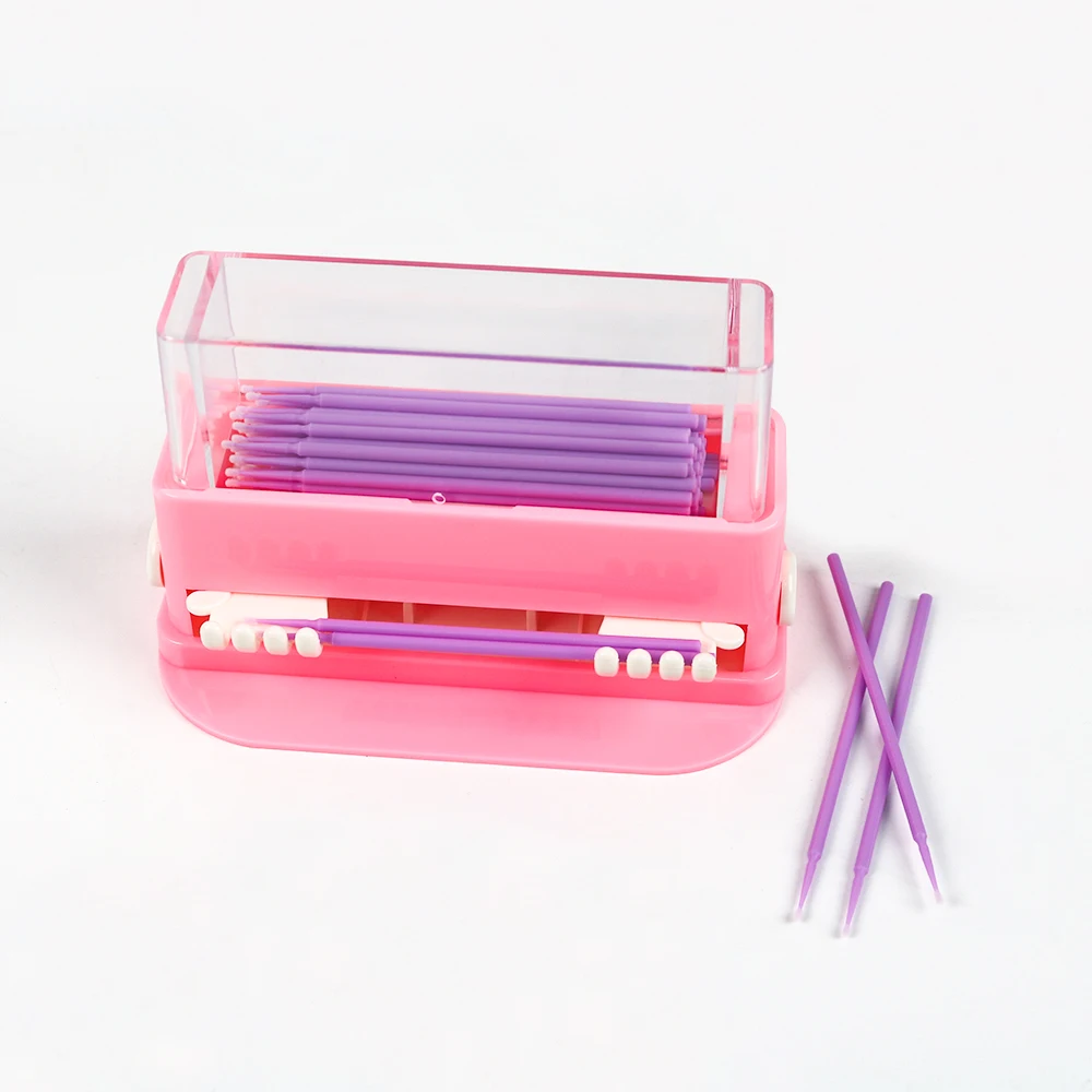 5pcs Portable Dental Plastic Micro Applicator Dispenser Manual Dentistry Brush Storage Box Holder