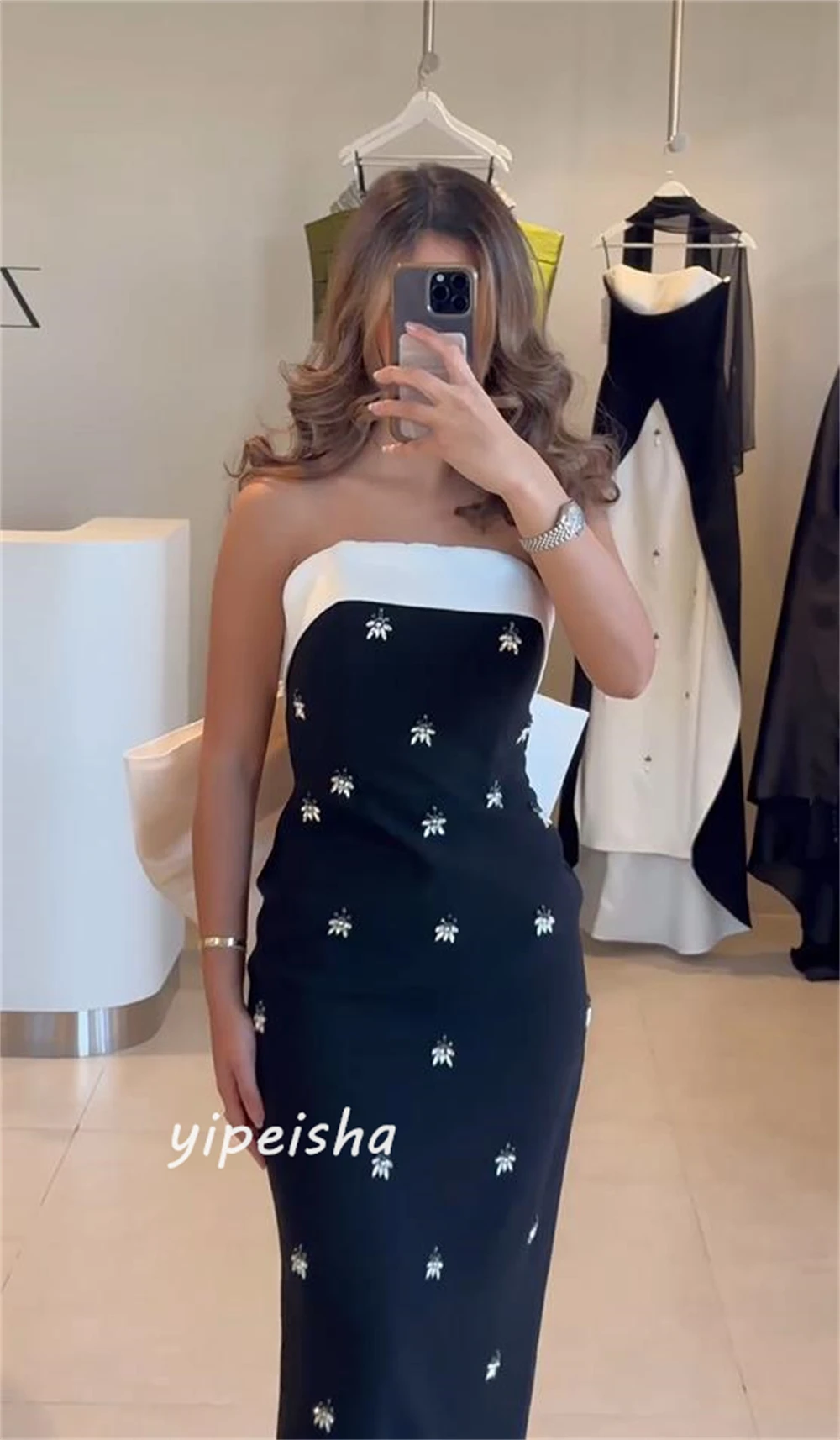 Customized Yipeisha Classic Modern Style Formal Evening Strapless A-line Appliques s Bespoke Occasion Dresses