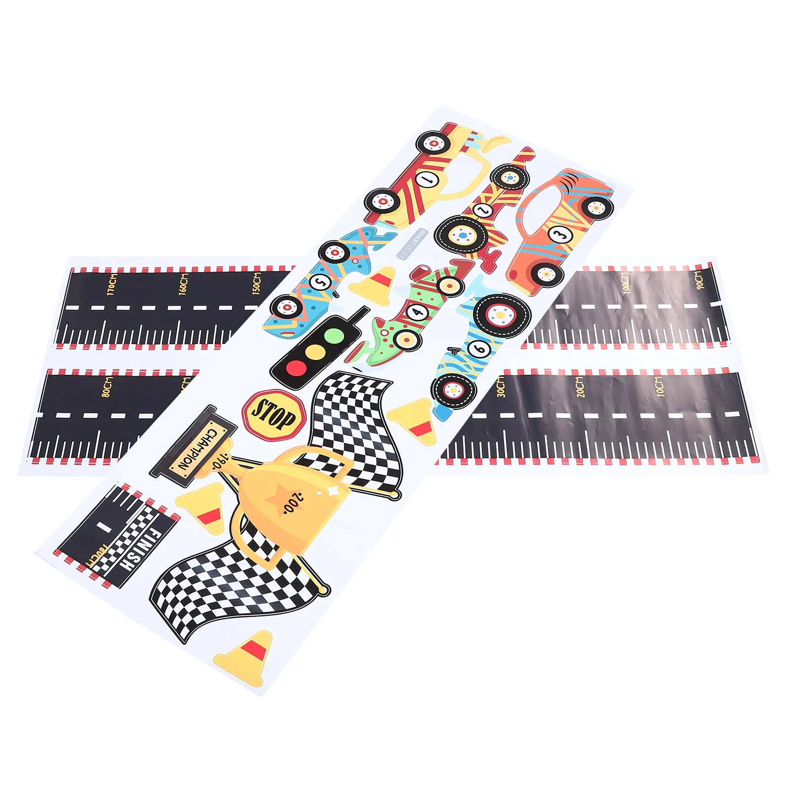 Car-Themed Height Measurement Wall Sticker Removable PVC Growth Chart for Children Nursery Playroom Bedroom Easy Apply Decor