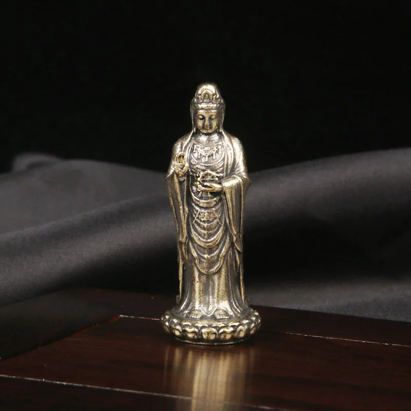 CH Brass Putuo Mountain Nanhai Guanyin Statue Decoration Guanyin Bodhisattva Statue For Buddha Worship Buddhist Decorative Item
